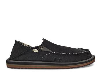 Sanuk Vagabond Soft Top Hemp Collapsible Heel Sidewalk Surfers Herr Svarta | Sverige 417SGL